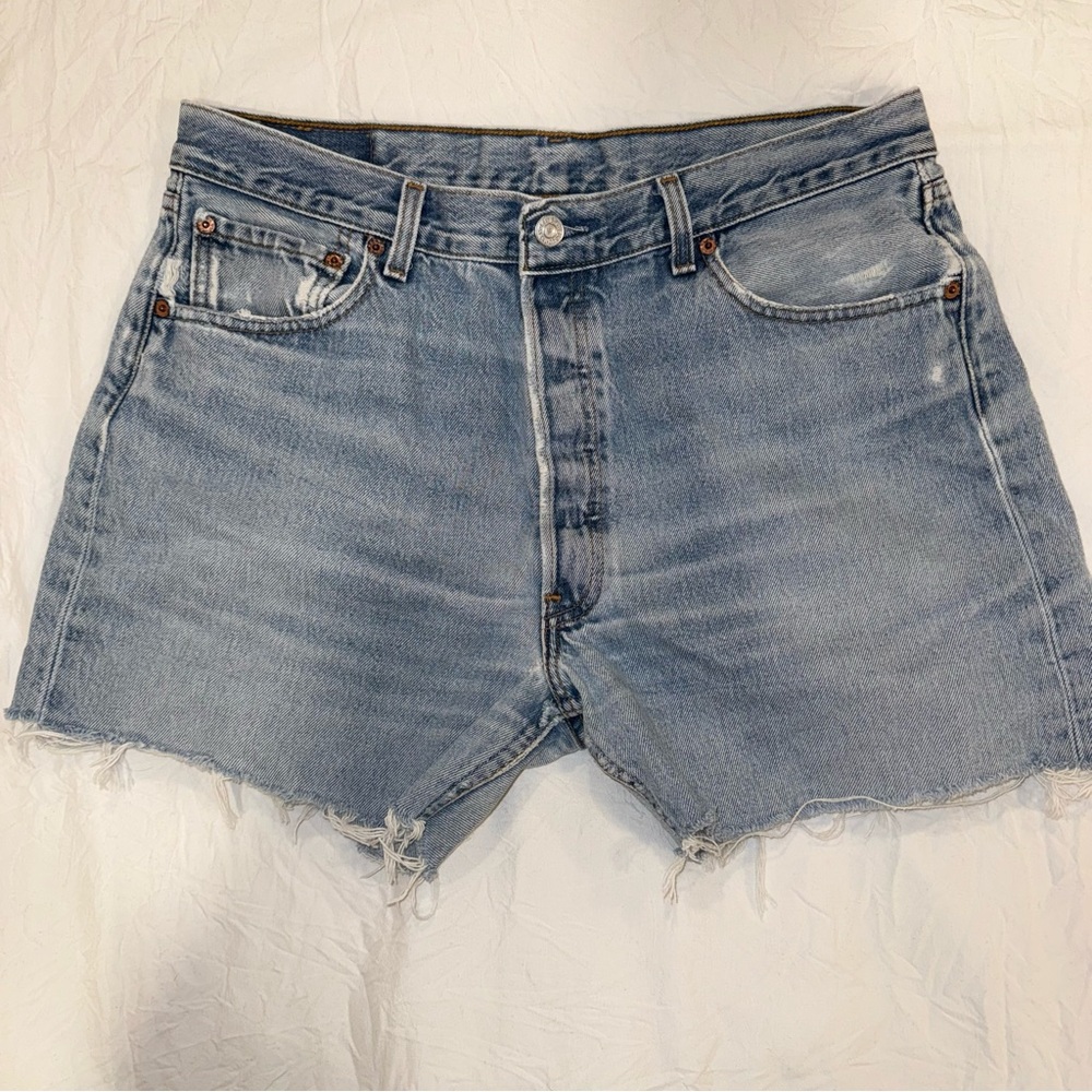 Levi's Light Blue‎ Denim Cut Off Shorts | Size 8 (estimated)